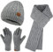 ZASFOU Donna Cappello Invernale Sciarpa Guanti Touch Screen Set Caldo Pile Foderati in maglia Berretto Cappelli Sciarpe lunghe Guanto Regalo per Donna compleanno Natale