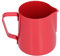 MISNODE 400ml Red Milk Frothing Pitcher Stainless Steel Coffee Steaming Pitcher Pointed Mouth Milk Steaming Jug for Home Kitchen