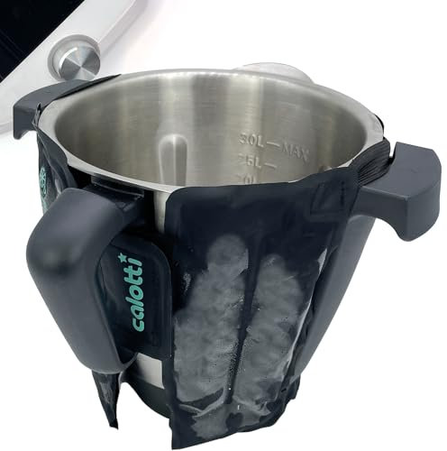 Calotti® Cool Many Black Il tuo manicotto refrigerante per Monsieur Cuisine Connect e Smart. Basta arrampicarsi intorno al mixer e raffreddare il mixer. Esterno rinforzato con tessuto tessile.