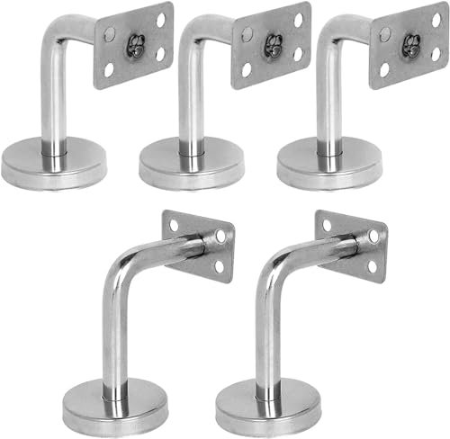 FWEEK 5PCS Support Main Courante Inox 304, Support Rampe Escalier 60mm, Supports de Main Courante pour Escalier Plat Intérieur/Extérieur (50mm Diamètre)