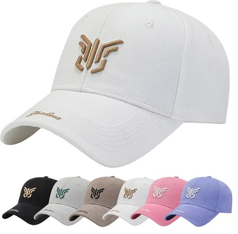 Enwokran Baseballkappe Herren, Unisex Einstellbare Freizeit Mütze Stickerei Trucker Hut Verstellbare Sonnenhut Sport Reisen Draußen Sonnenschutz Hüte Baseball Cap (Weiß)