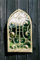 Generic Antique Cream Leaf Distressed Metal Arched Viintage Window Garden Wall Mirror 40cms