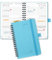 POPRUN Taschenkalender 2025 Klein Ringbuch mit Softcover, ca. A6 (16 x 10,5 cm) - Kalender 2025 Klein (Jan.2025-Dez.2025) - Terminplaner 1 Woche 2 Seite mit Plastiklineal - Blaugrün