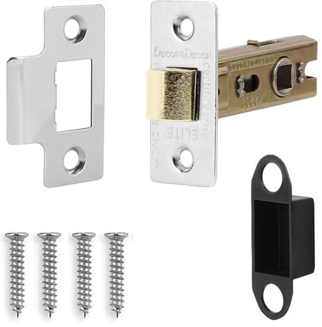 Decoranddecor 2.5 Inch Tubular Mortice Latch for Internal Doors, Fire Rated (1 Pack, 44-64mm, Polished Chrome)