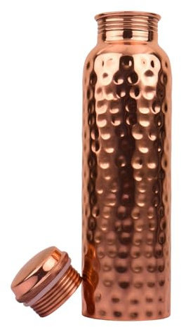 Copper Water Bottle - 34OZ - Versatile and Travel-Friendly Pure Copper Water Bottle – Ayurvedic Copper Drinking Bottle for Women and Men – Wide Mouth Design – | Lab-Tested, Heavy Duty & Leak-Proof |