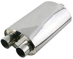 Auspuffblende Schalldämpfer mit Zwei Ausgängen, 52 mm bis 52 mm, universeller Hochleistungsauspuff für Autos Schalldämpfer