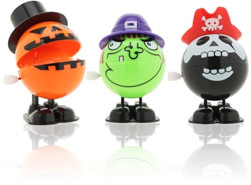 com-four® 3X Halloween-Aufziehfigur - Aufziehbare Figuren im Halloweenlook - Partyspielzeug für Halloween und Mottopartys [Auswahl variiert] (03 Stück - Auswahl variiert)