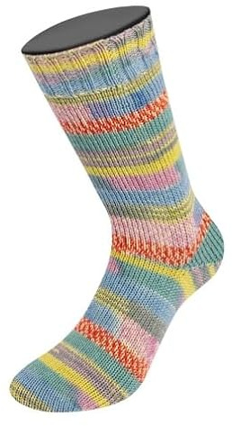 LANA GROSSA Meilenweit Arte | Sockenklassiker, bedruckt und waschmaschinenfest | Handstrickgarn aus 80% Schurwolle & 20% Polyamid | 100g Wolle zum Stricken & Häkeln | 420m Garn FB 6812