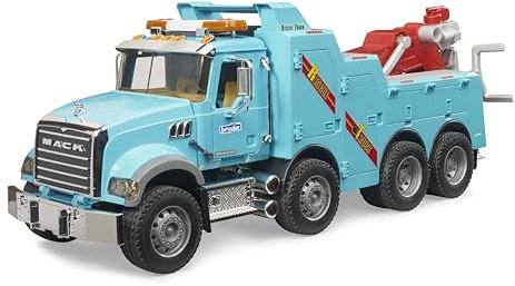 bruder 02831 - Camion de dépannage et de remorquage Mack Granite avec Module lumière et Son - Véhicules 1:16, dépanneuses, remorqueurs, Assistance routière, transporteurs