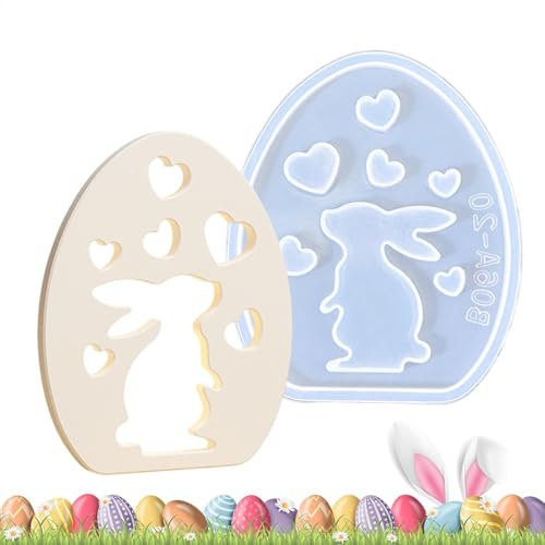 Ostern Silikonformen, Epoxy Osterform - Hohlkaninchen -Eierform Gips Ornament Form | Harzschmuck Silikonform Epoxidgussformen für Osterheimdekoration