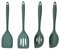 4 Pezzi Mestoli in Silicone, Cucchiaio Utensili da Cucina,28 cm Mestolo Silicone Antiaderente per Mescolare,Cucina Spatola Cucchiaio,per Mescolare e Trasferire il Cibo (Verde Scuro)