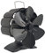 Ventilateur de poêle à bois noir 6 feuilles alimenté par la chaleur pour poêle à bois ventilateur pour la maison et l'extérieur