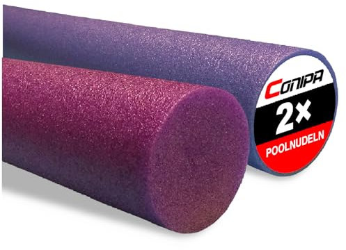 Conipa® - Schwimmnudeln im Set (160 x 7 cm) Kinder & Erwachsene (aus Schaumstoff) - Poolnudel & Pool-Spielzeug Set ab 3-10 Jahre (Made IN Europe) - Pool Wassernudel & Pool-Nudel (Blau + Lila)