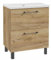 .Deftrans Waschbeckenunterschrank 80x80 cm mit waschbecken – Badezimmer Unterschrank Eiche Craft, stehend mit 2 Schubladen Soft-Close, Badmöbel mit Füßen