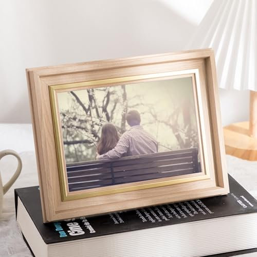 Dsnyu Bilderrahmen 15X20 Holz, Photo Frame Engagement Rechteck MDF und Acryl Horizontal/Vertikal für Tischplatte Wohnzimmer Dekoration