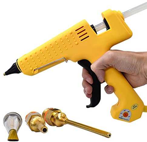 Pistola per colla a caldo, 250 W, temperatura regolabile, set industriale per pistola in silicone per bastoncini di colla da 11 mm