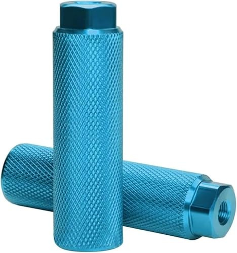 2 Pcs Blue Bike Pegs Aluminum Alloy Anti-Skid Lead Foot Bike Pegs BMX Pegs for Mountain Bike Cycling Rear Stunt Pegs Fit 3/8 inch Axles Bike Pegs Accessories BMX Bike