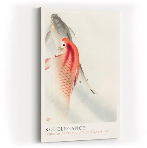 Paul Sinus Kunstdruck 40x60cm Koi Elegance japanische Tuschmalerei mit Koi-Fischen in zarter Harmonie
