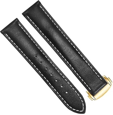 Echtes Lederarmband für Omega 300/150 Schwarz Braun Uhrenarmband Faltschließe Zubehör Handgelenk