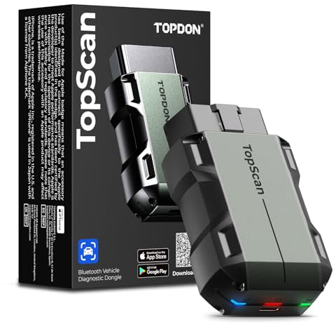 TOPDON TopScan Lite OBD2 Diagnosegerät Auto mit Bidirektionale Steuerung | 8 Rückstellung Service, für Alle Systeme, KI-Assistent, Aktive Test, 1 Jahr Gratis Update, CAN-FD, FCA/Nissan/Renault SGW