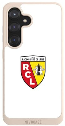 Handyhülle kompatibel mit Samsung Galaxy S25 Hülle Silikon Case Sand Logo Offizielles Lizenzprodukt Racing Club de Lens
