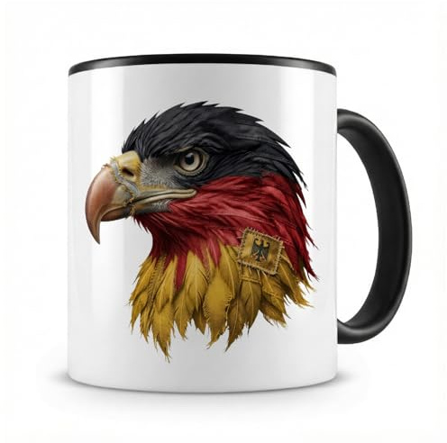 Samunshi® Tasse Adler Deutschland Tasse für Fans von Deutschland und Kaffee Tee Teetasse oder Kaffetasse schwarz 300ml