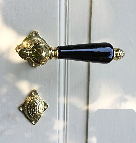 Antikas - Vornehme Stil-Garnitur - Stilbeschläge Klinken mit Porzellan Antik Garnituren