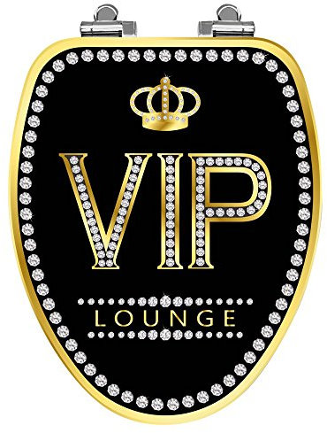 TOPSEAT 6TSCE9935SL 3D Chrome VIP Lounge Slow Close Elongated Toilet Seat