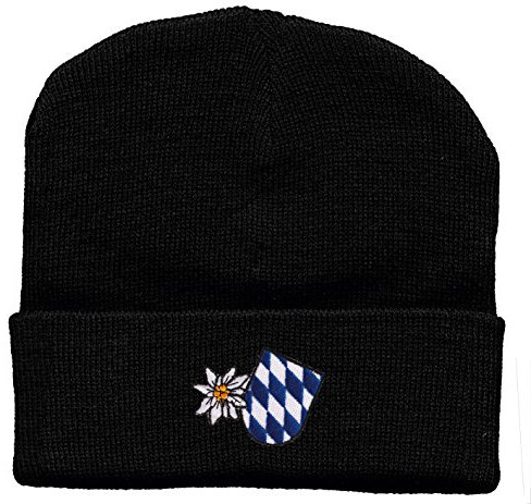 Hip-Hop Mütze Edelweiß und Rautenwappen 31507 schwarz