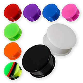 Fly Style Premium Silikon Flesh Tunnel (1 Stück) - Ohr Plug in 12 Farben - 4 bis 30 mm - Hypoallergener Piercing Schmuck, Grösse:22 mm, Farbwahl:weiss