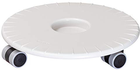 Wagner Support à roulettes pour Pot de Fleur Flat Ø 30 x 6 cm I pour intérieur + extérieur I Roule Pot Plat en Plastique ABS pour Pot de Fleur, Hydrofuge, Blanc I Capacité de Charge 80 kg - 20044701