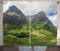 ABAKUHAUS Schottland Rustikaler Gardine, Glencoe Highlands Wolken, Schlafzimmer Kräuselband Vorhang mit Schlaufen und Haken, 280 x 260 cm, Farngrün Weiß