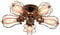 GLADFRESIT Vintage Ceiling Lights Adjustable Socket Retro Chandeliers Metal Wire Cage Lamp Semi-Flush Mount Rustic Ceiling Light Indoor Home Industrial Lighting Fixture (5-Lights)