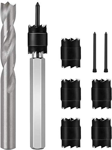 EEEKit Punkt Schweißschneider Kit, 3/8 Zoll Bohrerwerkzeuge Blechlochschneider Stanzentferner Abscheider für Automatische Bohren Karosseriewerkzeugen, 9 Teilig