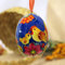 Bunte Ostereier zum Aufhängen aus Holz mit der Huhn und dem Küken handbemalt, Ukrainische Eier Pysanky