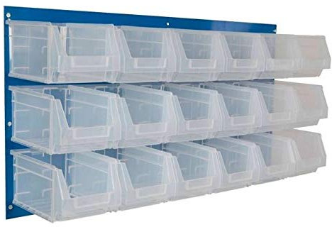 BiGDUG Louvre Panel Kits Heavy Duty Wall Mounted Storage Bins (18 Clear)