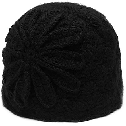 ZLYC Damen Winter Vintage Wolle Fischerhüte Bowler Hut(Einfarbiges Schwarz)