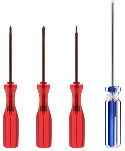 4Pcs Video Game Repair Kit, Triwing (Y) 1.5 2.5 3.0 and Phillips PH00 Screwdriver Set Tri-Point Tip Screwdriver Set with Plastic Handle Repair Tool for Switch Wii Electronics Eyeglasses Computer Toy