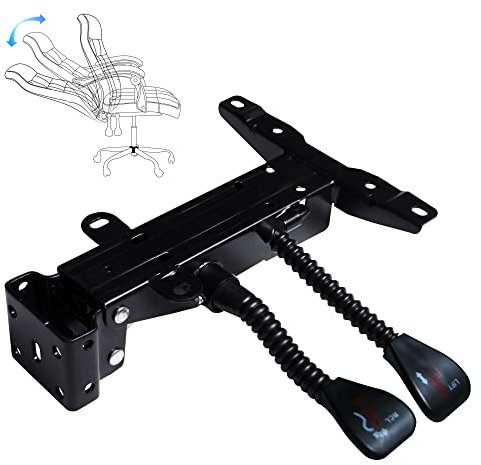 Skuehod Robuster Bürostuhl mit verstellbarer Rückenlehne, neigbar, Ersatz-Bürostuhl, Dreh-, Neigungssteuerung, Sitzmechanismus, Gasart (155° Neigungskontrolle, Rückenkissen)