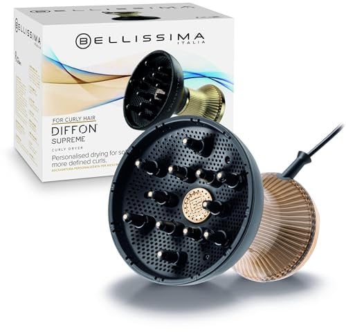 Bellissima Diffon Supreme, Diffuser Hair Dryer for Curly Hair, Argan Oil & Ceramic Infused, 3 Temperatures, 2 Speed Settings, Gentle Heat & Cool Shot for Frizz-Free Curls, 700 W