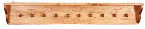 Biscottini Holz 156 x 20 x 25 cm | Bademantelhaken mit 10 Haken | Wandgarderobe, 156x20x25 cm