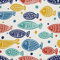 HEKO PANELS Stoff Oxford Wasserdichte Meterware Canvas-Stoff Polyester Stoff Zum Nähen Nähstoffe Dekostoffe Wasserabweisend Blickdicht Bunte Fische 1 Meter 155 x 100 cm