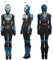 Yanny Erwachsene BO Katan Kryze Kostüm Deluxe Outfit Mandalorian Cosplay BO Katan Zubehör Hosen Rüstung Gürtel (Blau, Small)