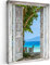 MuchoWow© Wandbilder 50x70 cm Wohnzimmer Wanddeko Schlafzimmer Zimmerdeko Fotowand Zimmer Deko Wand Dekoration Wall Art Strand - Tropisch - Meer - Fensterblick