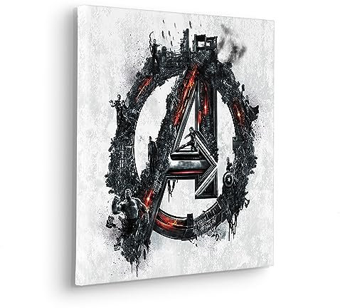 Komar Komar Keilrahmenbild - Avengers Big A Logo - Größe 40 x 40 cm - Kinderzimmerbild, Wandbild, Kinderzimmer, Bunt