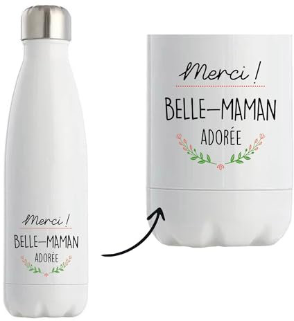 Bouteille isotherme Belle-Maman adorée | Gourde Réutilisable Cadeau Famille, Fête des Mères