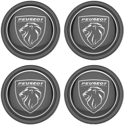 YOFAB 4 Stück Nabendeckel für Peugeot 60mm, Auto-Nabenkappen Mit Logo, Radnaben-Mittel Abdeckungen Radnabendeckel Felgendeckel Felgenkappen Autozubehör,C