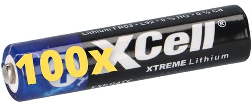 100x Xtreme Lithium Batterie AAA Micro FR03 L92 XCell 25x 4er Blister