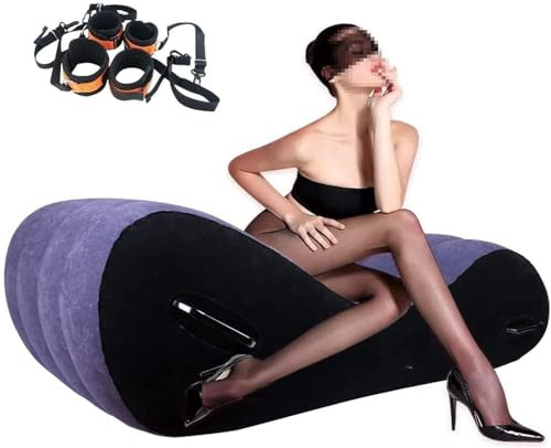 Sex Sofa Aufblasbare Sexbank für Liebhaber Sex Position Hilfe Magisches Sofa Sex Lounge Tragbares Körperkissen Multifunktionskissen Möbel BDSM Erotik Produkte Erwachsene (Blue)