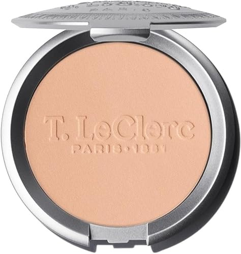 T. LeClerc - Poudre de Riz Compacte - 10 AMBRÉ - Teint Gesichtspuder - Mattierender und fixierender Kompaktpuder mit langem Halt - 0% Talkum - Reduziert Pickel - Vegan - 9g